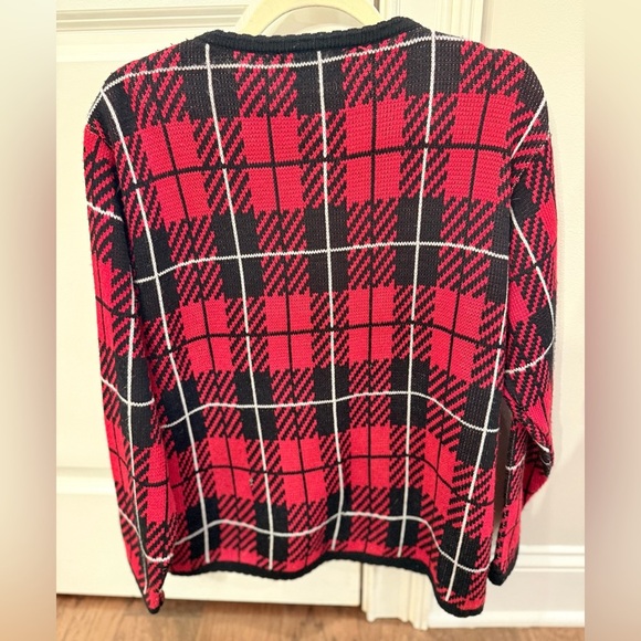 Tally Ho Red and Black Plaid Cardigan Size Uknown - Picture 3 of 4